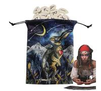 Rune Tarot Card Bag | Double-Sided Divination Holder Pouch Jewelry Organizer Drawstring Bag | Tarot Game Bag, Drawstring Bag for Tarot Enthusiasts, Witches, Magicians