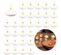 RUNEAY Floating Candles, White, Pack of 38, Paraffin Wax, No Soot, For Weddings, Dinner, Pool, SPA, Valentine's Day, Christmas Decoration