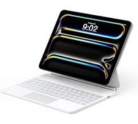 runelk Magic Keyboard Case for iPad Pro 13-inch M4 2024 / M5 2025 - Magnetic Keyboard with Multi-Touch Trackpad & Floating Stand - White
