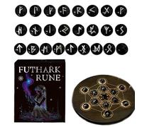 Runensteine - Runic Stones Set with Engraving | 25 Pieces of Fortune Tell Stones with Storage Bag Oracle | Meditation | Mystical Mindfulness Accessories