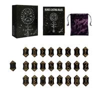 Runes for Beginners,Wood Runes Set with Guide Book - Energy Symbol Meditation Tool Mythology Accessories for Camping Travel School Dorm Family Friends Colleagues