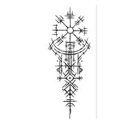 Runes Geometric Waterproof Temporary Tattoo Stickers, Long-lasting Waterproof For One To Two Weeks, For Arm, Leg.(2pcs)