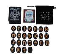 Runes, Mystical Runes with Manual and Storage Bag, 25 Pieces Wooden Runes, Mythology Rune, Divination Game for Meditation, Spiritual Fortune Telling Runes Set, Witch Runes Set Mystical R