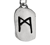 Runes pendant Mannaz made of 925 sterling silver, number312.