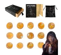 Runes Set - Engraved Divination Stones for Spiritual Guidance Meditation Ritual Practice | Natural Stone Rune Symbols with Storage Pouch, Ancient Symbol Fortune Telling Set for Beginners