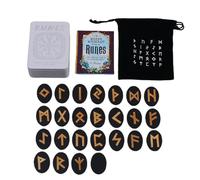 Runes Set - Norse Divination Stones for Spiritual Guidance | Engraved Symbols on Smooth with Storage Bag, Ideal for Meditation, Fortune Telling Personal 0.98 x 1.38 x 0.12in