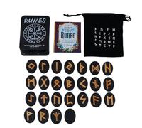 Runes Set - Norse Divination Stones for Spiritual Guidance | Engraved Symbols on Smooth with Storage Bag, Ideal for Meditation, Fortune Telling Personal 0.98 x 1.38 x 0.12in