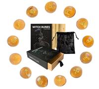 Runes Set - Pagan Stones Divination Kit, Engraved Symbol Crystal Pieces with Storage Bag and Instruction Guide Book, Durable Spiritual Tool Collection, Compact Portable Design, Smooth Polished Finish