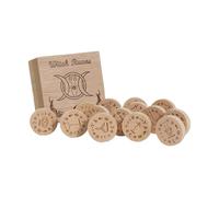 Runes Set Wood, Norse Runes Divination Set, Engraved Wooden Rune for Meditation, Fortune Telling, Prediction, Norse Spiritual Practices, 3.9x0.8cm Pieces