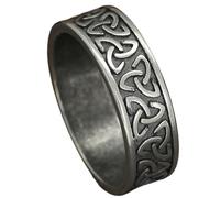 Runes Stainless Steel Ring Norse Viking Style Elder Futhark Band Jewelry Gift for Men