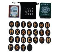 Runes Vikingas, Runes de Brujas | Meditation Runes with Manual and Storage Bag - 25 -Piece Wood, Runes Game Mythology for Meditation, Spiritu Our set of wooden stripes is hand snial, Divinac