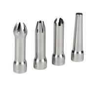 RuneSol 4 x Stainless Steel Whip Cream Dispenser Tips, Four Nozzles Multipack, Replacement Parts for Dessert Decoration, Cake Decorating
