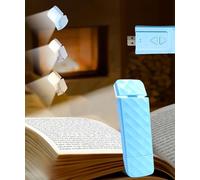 Runesol Blue Book Light Clip On, 5 LED Rechargeable Reading Light, 3 Eye Protecting Modes for Reading at Night and Books in Bed, USB 80 Hours Charge Portable Clip on Lights, Book Lover Gifts