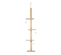 Runesol Floor to Ceiling Beige Cat Tree for Indoor Cats, Easy to Assemble Cat Tower with Adjustable Height 245-288 CM, Scratching Post Tall Platforms, Cat Climbing Frame, Play Towers for Kitten, Kitty