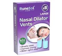 Runesol Snoring Relief Nasal Dilator, 8 x Large Blue Nasal Dilators, Snoring Aids for Men and Women, Sleep Nose Vents, Anti Snoring Devices, Stop Snoring Aid for Sleeping, Snore Stopper, Congestion