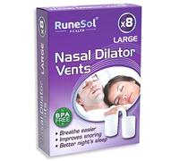Runesol Snoring Relief Nasal Dilator, 8 x Large Clear Nasal Dilators, Snoring Aids for Men and Women, Sleep Nose Vents, Anti Snoring Devices, Stop Snoring Aid for Sleeping, Snore Stopper, Congestion
