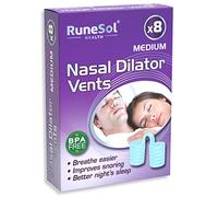 Runesol Snoring Relief Nasal Dilator, 8 x Medium Blue Nasal Dilators, Snoring Aids for Men and Women, Sleep Nose Vents, Anti Snoring Devices, Stop Snoring Aid for Sleeping, Snore Stopper