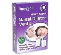 Runesol Snoring Relief Nasal Dilator, 8 x Mixed Clear Nasal Dilators, Snoring Aids for Men and Women, Sleep Nose Vents, Anti Snoring Devices, Stop Snoring Aid for Sleeping, Snore Stopper, Congestion