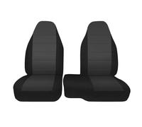 runfider 2Pcs 60/40 Cloth High Back Bench Seat Cover Fit for Ford Ranger XLT Front 1998 1999 2000 2001 2002 2003 Without Console Cover Black