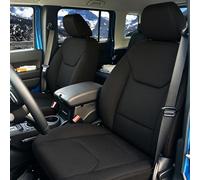 runfider Custom Seat Covers for Wrangler JK 2013 2014 2015 2016 2017 4 Door Heavy Duty Cloth Protector Interior Accessories，Waterproof & Machine Washable, Foam Padded - Black（Front）