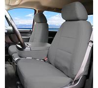 runfider Seat Covers for Chevy Silverado & GMC Sierra 1500/2500HD 2007-2013 Heavy Duty Cloth Protector Interior Accessories，Waterproof & Machine Washable-Gray (Front)