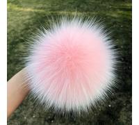 RUNGG 13 Pink 15cm Large Size Real DIY Faux Fur Pom Poms for Beanies & Bags Shoes