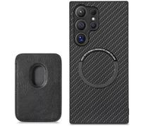 RUNGOS for Samsung S23 Ultra Case MagSafe, with Magnetic Wallet and Card Holder (Carbon Fiber Texture) [Stable Magnetic] [12.8" Drop Tested] Shockproof for Samsung Galaxy S23 Ultra Wallet Case 6.6"