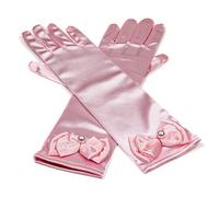 RUNHENG Kids Stretchy Satin Long Finger Dress Gloves (Pink)