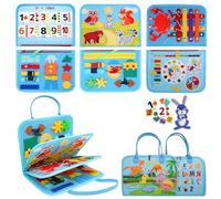 RunHero 10-in-1 Montessori Activity Board - Felt Sensory Learning Toy, Travel Toy for Car & Airplane, Ages 1-4 (Pink)