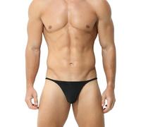 RunHero Men's Thong Bikini Underwear, Men's Sexy G-String T-Back Underwear Low Rise, Black, S