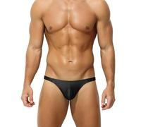 RunHero Men's Thong Bikini Underwear, Men's Sexy G-String T-Back Underwear Low Rise, Black, S
