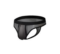 RunHero Men's Thong Underwear - Sheer Mesh T-Back Breathable & No Squeeze Design for Gym & Daily Wear, Black, M