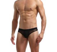RunHero Men's Thong Underwear - Sheer Mesh T-Back Breathable & No Squeeze Design for Gym & Daily Wear, Black, S