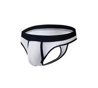 RunHero Men's Thong Underwear - Sheer Mesh T-Back Breathable & No Squeeze Design for Gym & Daily Wear, White, L