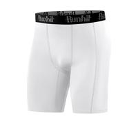 Runhit 1 or 2 Pack Compression Shorts Men, Moisture Wicking Anti Chafing Underwear Boxers Base Layer Cycling Shorts, Quick Dry Spandex Undershorts for Running Gym Sport Workout White S