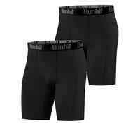 Runhit Compression Shorts Men, 1 or 2 Pack Anti Chafing Moisture Wicking Underwear Base Layer Shorts Quick Dry Spandex Sport Leggings Undershorts for Running Cycling Gym Rugby Workout Black*2 XL