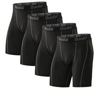 Runhit Compression Shorts Men Underwear Spandex Running Shorts Workout Athletic, 4 Pack:black Grey, 3X-Large