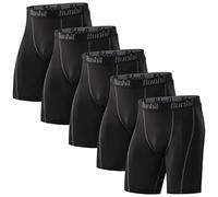 Runhit Compression Shorts Men Underwear Spandex Running Shorts Workout Athletic, 5 Pack:black Grey*5, Large
