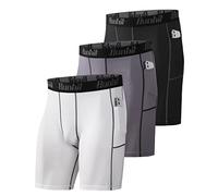 Runhit Compression Shorts Men with Pocket,Athletic Underwear for Men Spandex Running Shorts Workout Sports