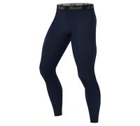 Runhit Men’s Running Tights, Sport Compression Trousers Thermal Leggings Men Gym Base Layer Pants for Cycling Football Golf Workout Navy Blue L