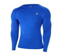 Runhit Men's Compression Base Layer Long Sleeve Top, Wicking UPF 50+ Thermal Undershirt for Cycling, Football, Rugby and Outdoor Sports Royal Blue S