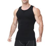 Runhit Men's Compression Shirt Seamless Shapewear Vest Slimming Body Shaper Sleeveless Tank Top Breathable Undershirt Moisture Wicking Tummy Control Base Layer