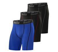 Runhit Men's Compression Shorts(3 Pack), Spandex Running Biker Shorts Underwear