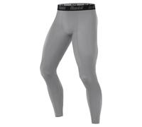 Runhit Men's Compression Trousers, Sport Base Layer Pants Cycling Leggings, Running Tights for Gym Training Workout Hiking Light Gray S