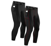 Runhit Men's Running Leggings Gym Compression Pants Men Sports Tights Thermal Base Layer Trousers for Cycling Football Golf Yoga