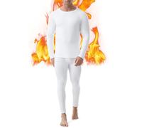 Runhit Thermal Underwear Mens Fleece Lined Long Johns for Men Thermals Top and Bottoms Set Long Sleeve Base Layer Cold Weather Gear M