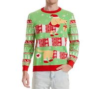 Runhit Ugly Christmas Jumpers for Men Ugly Christmas Sweater Men Funny Xmas Knitted Jumper Dachshund XL
