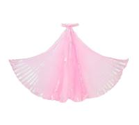 Runhomal Belly Dance Butterfly Wings Symphony Yarn Cape Cloak Halloween Carnival Performance Costume Pink 75cm