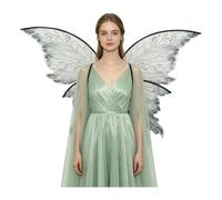 Runhomal Butterfly Cosplay Wings Fairy Costume for Parade Black One Size