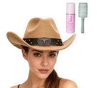 Runhomal Cowgirl Experience Kits Hat Braid Hair Care This Roll-up Felt Hat Offers Versatile Styling From Western Brown Set One Size